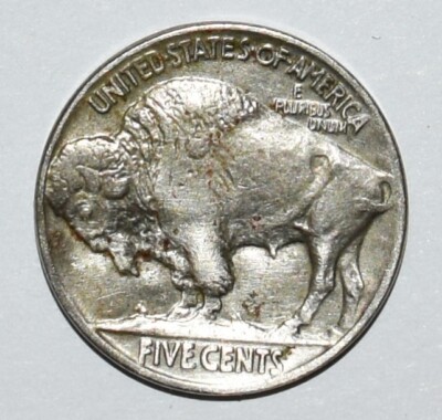 1928 Buffalo Nickel doubled die error showing doubling on date numerals and reverse lettering